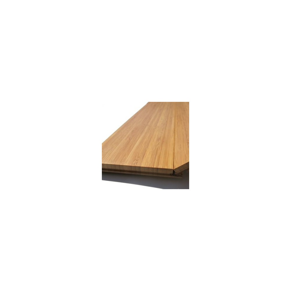 pour le salon  Parquet bambou massif à clipser vertical ambre