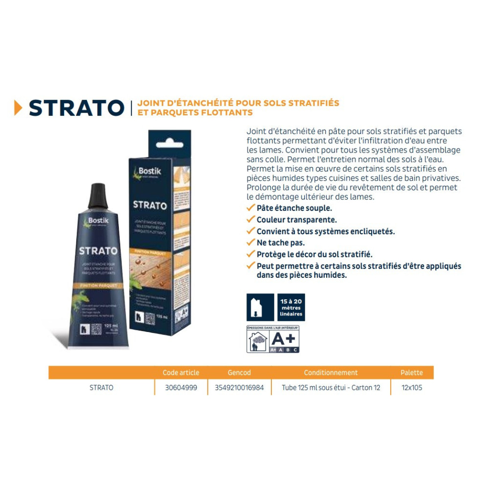 Colle STRATO bostik pour étanchéité parquet flottan
