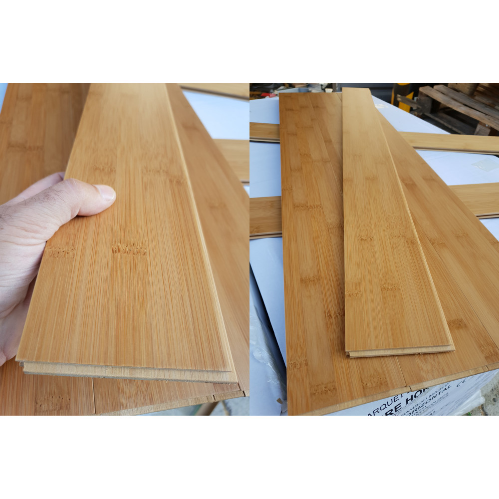 Parquet massif bambou pas cher horizontal AMBRE
