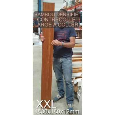 Parquet bambou contrecollé densifié ambre à coller 1830x180x12mm