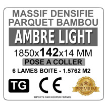 Parquet Bambou Massif DENSIFIE AMBRE LIGHT à coller
