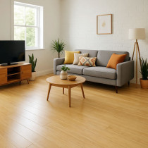Parquet massif  bambou flottant densifié à clipser naturel
