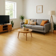 Parquet massif  bambou flottant densifié à clipser naturel