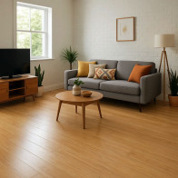 Parquet bambou flottant densifié à clipser champagne