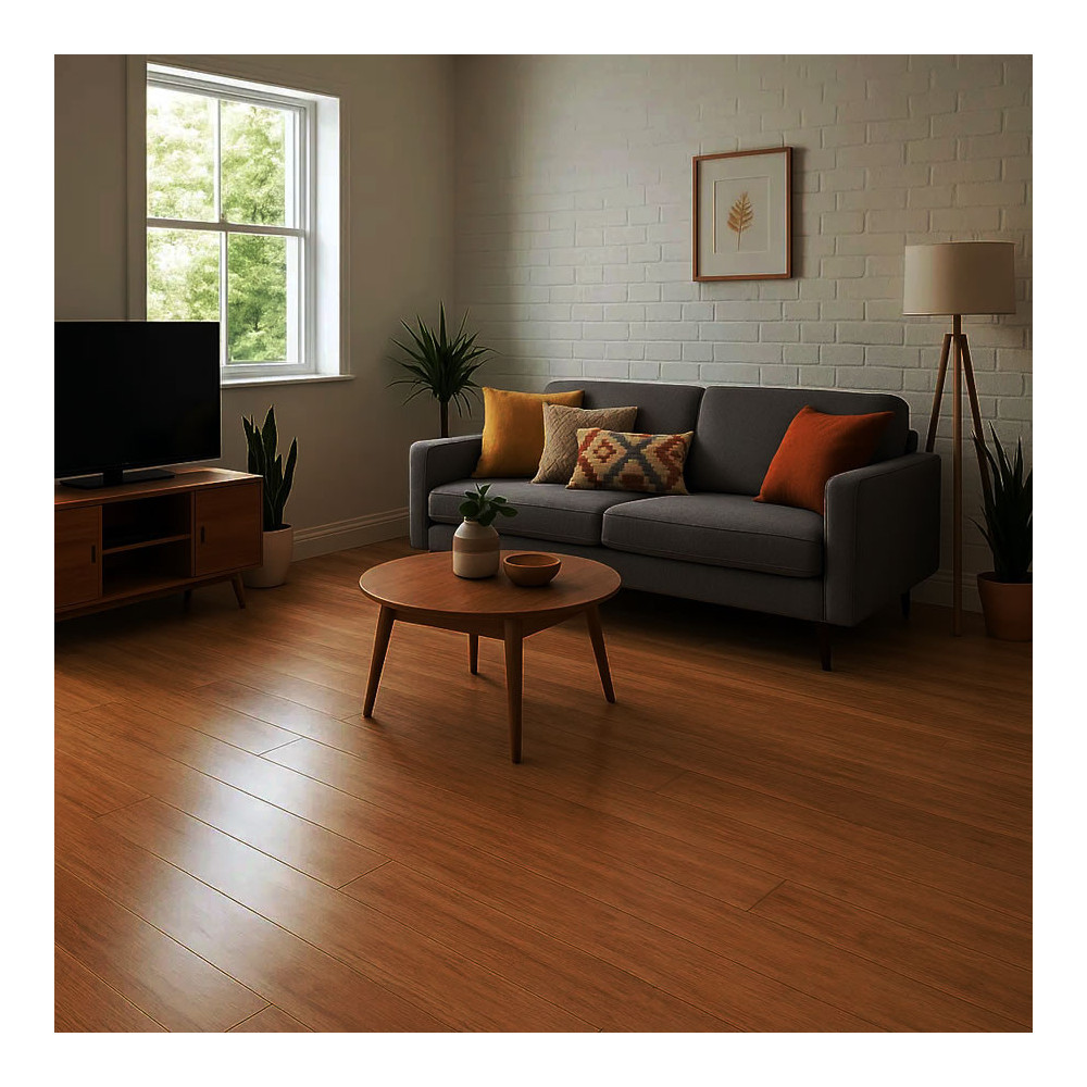 Parquet bambou flottant densifié à clipser ambre