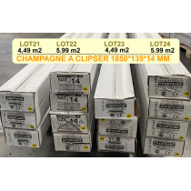 1 lot de 5.99 m2 de parquet champagne à clipser 14mm