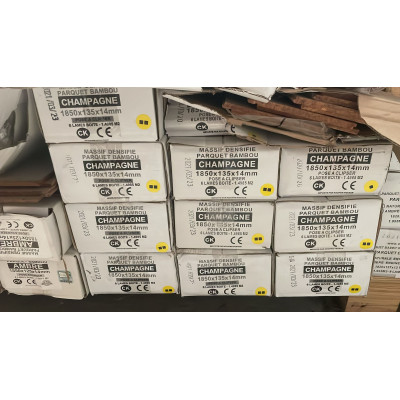 Lot de 13.5 m2 de bambou densifié a clipser Champagne 14mm