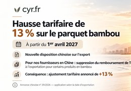 Hausse de 13 % du parquet bambou au 1er avril 2027 : ce qui change et comment anticiper
